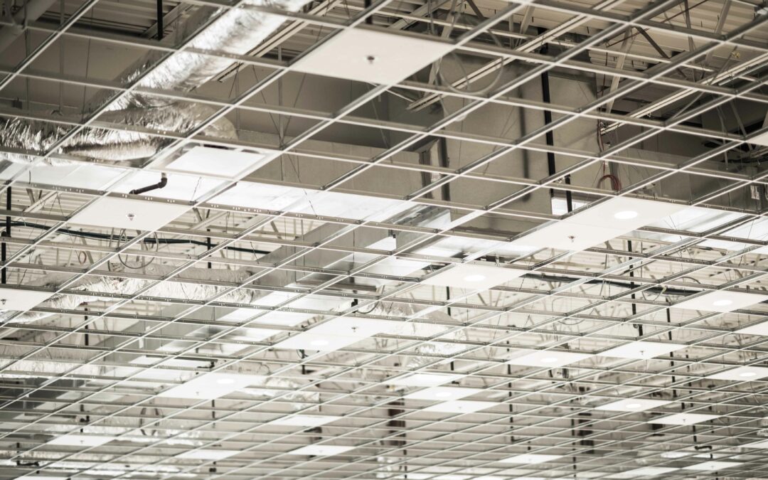 Commercial Ceiling Grid Showing Hvac